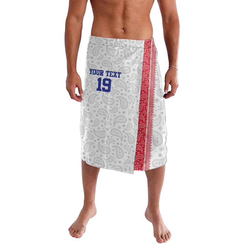 Custom Haiti Football Lavalava Paisley Flag Pattern Design - Wonder Print Shop