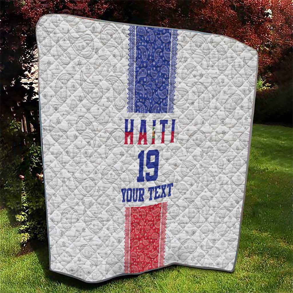 Custom Haiti Football Quilt Paisley Flag Pattern Design - Wonder Print Shop