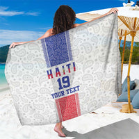 Custom Haiti Football Sarong Paisley Flag Pattern Design - Wonder Print Shop