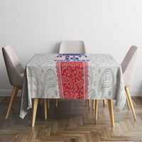 Custom Haiti Football Tablecloth Paisley Flag Pattern Design - Wonder Print Shop