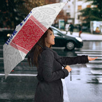 Custom Haiti Football Umbrella Paisley Flag Pattern Design - Wonder Print Shop