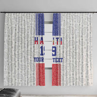 Custom Haiti Football Window Curtain Paisley Flag Pattern Design - Wonder Print Shop