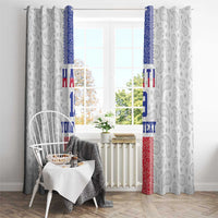 Custom Haiti Football Window Curtain Paisley Flag Pattern Design - Wonder Print Shop