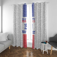 Custom Haiti Football Window Curtain Paisley Flag Pattern Design - Wonder Print Shop