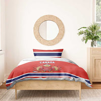 Canada Ice Hockey Bedding Set Maple Leaf Turkey Mascot