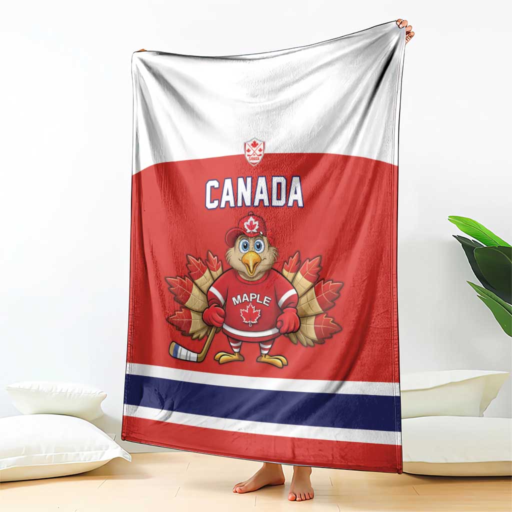 Canada Ice Hockey Blanket Maple Leaf Turkey Mascot