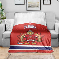 Canada Ice Hockey Blanket Maple Leaf Turkey Mascot