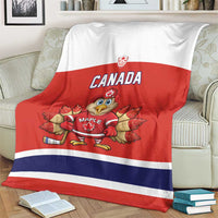 Canada Ice Hockey Blanket Maple Leaf Turkey Mascot