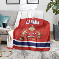 Canada Ice Hockey Blanket Maple Leaf Turkey Mascot
