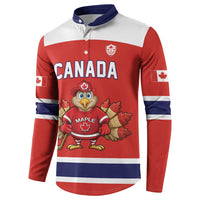 Canada Ice Hockey Custom Button Sweatshirt Maple Leaf Turkey Mascot