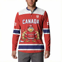 Canada Ice Hockey Custom Button Sweatshirt Maple Leaf Turkey Mascot