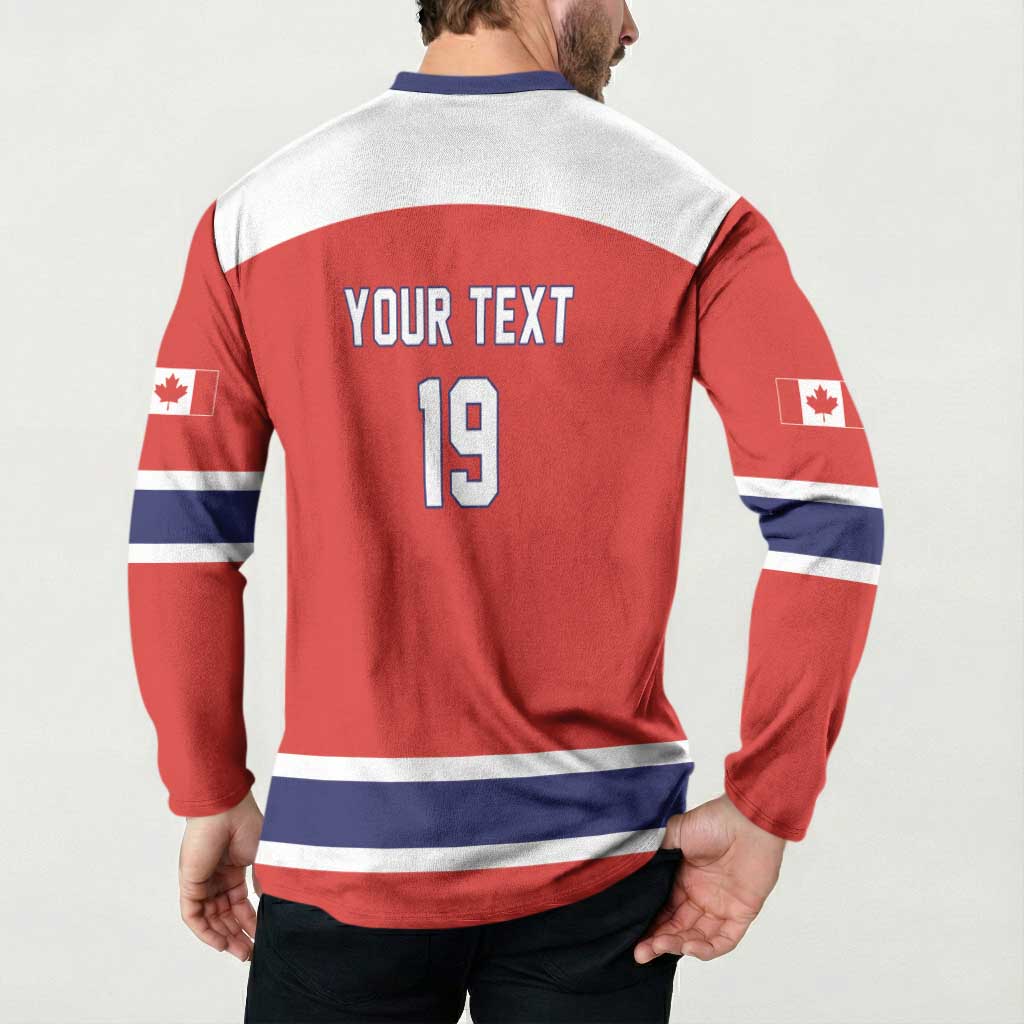 Canada Ice Hockey Custom Button Sweatshirt Maple Leaf Turkey Mascot