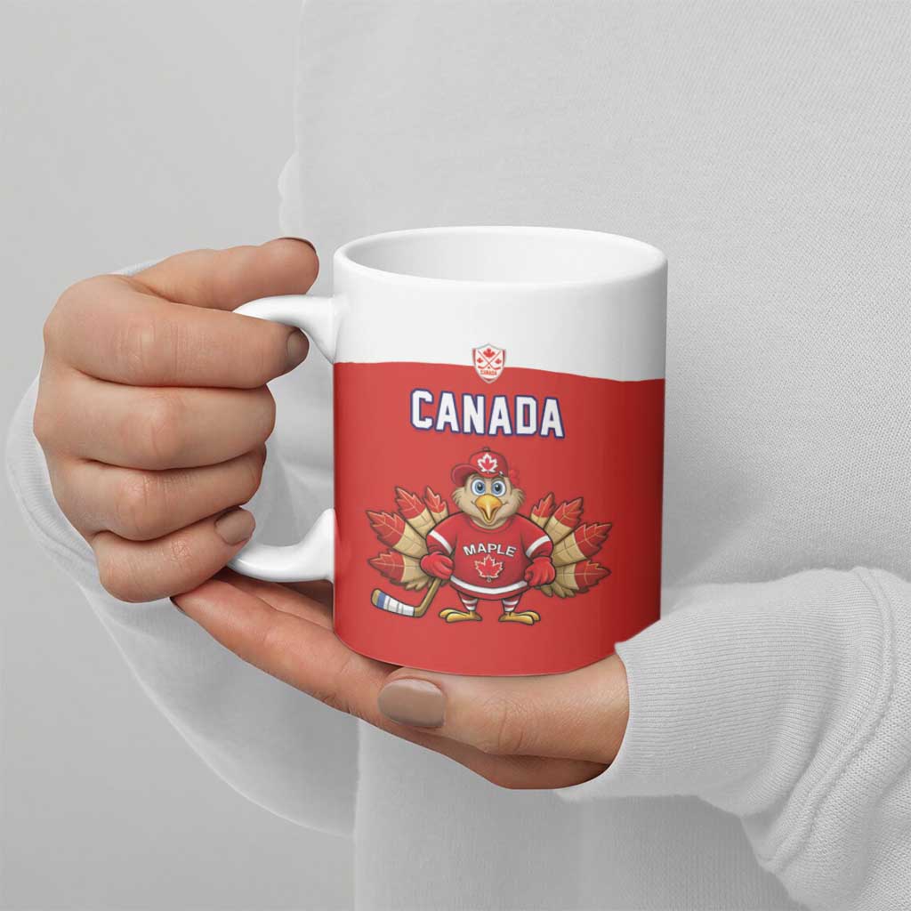 Canada Ice Hockey Custom Ceramic Mug Maple Leaf Turkey Mascot