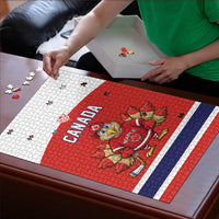 Canada Ice Hockey Puzzle Maple Leaf Turkey Mascot
