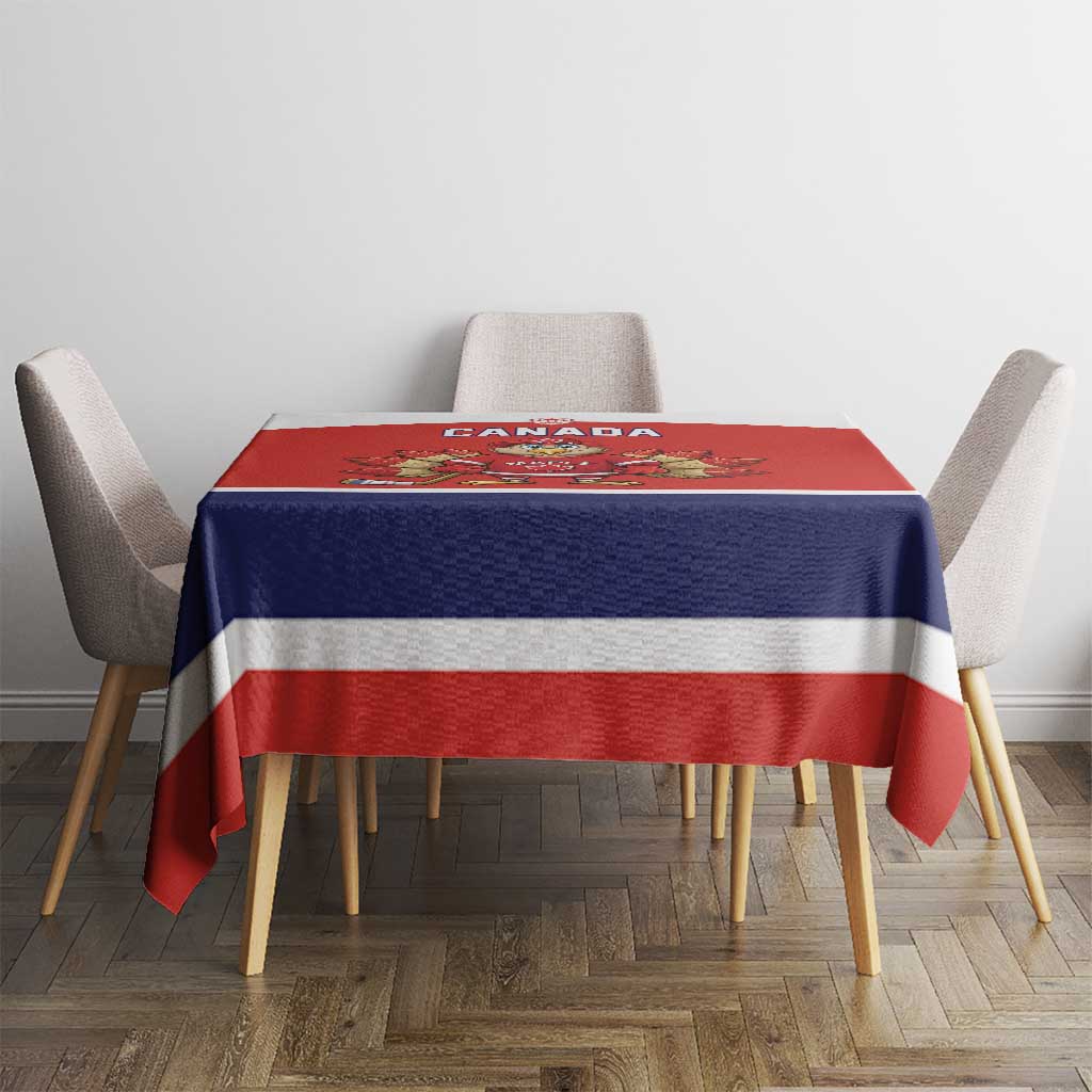 Canada Ice Hockey Tablecloth Maple Leaf Turkey Mascot