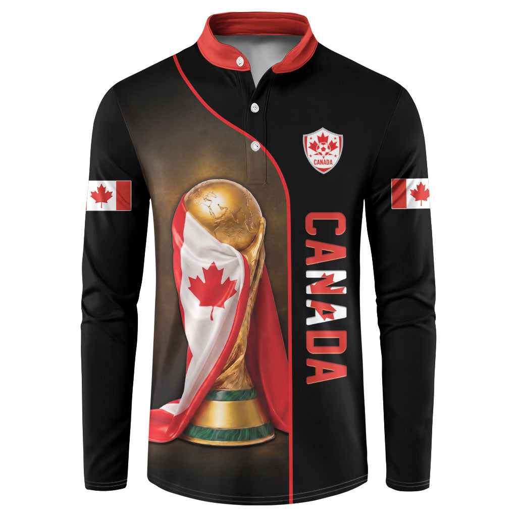 Personalized Canada Football 2026 Button Sweatshirt Trophy Flag Pride Art