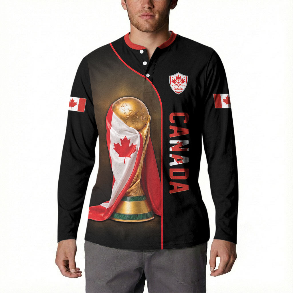 Personalized Canada Football 2026 Button Sweatshirt Trophy Flag Pride Art