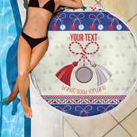 Personalized Moldova Christmas Beach Blanket Martisor Moldova Traditional - Wonder Print Shop