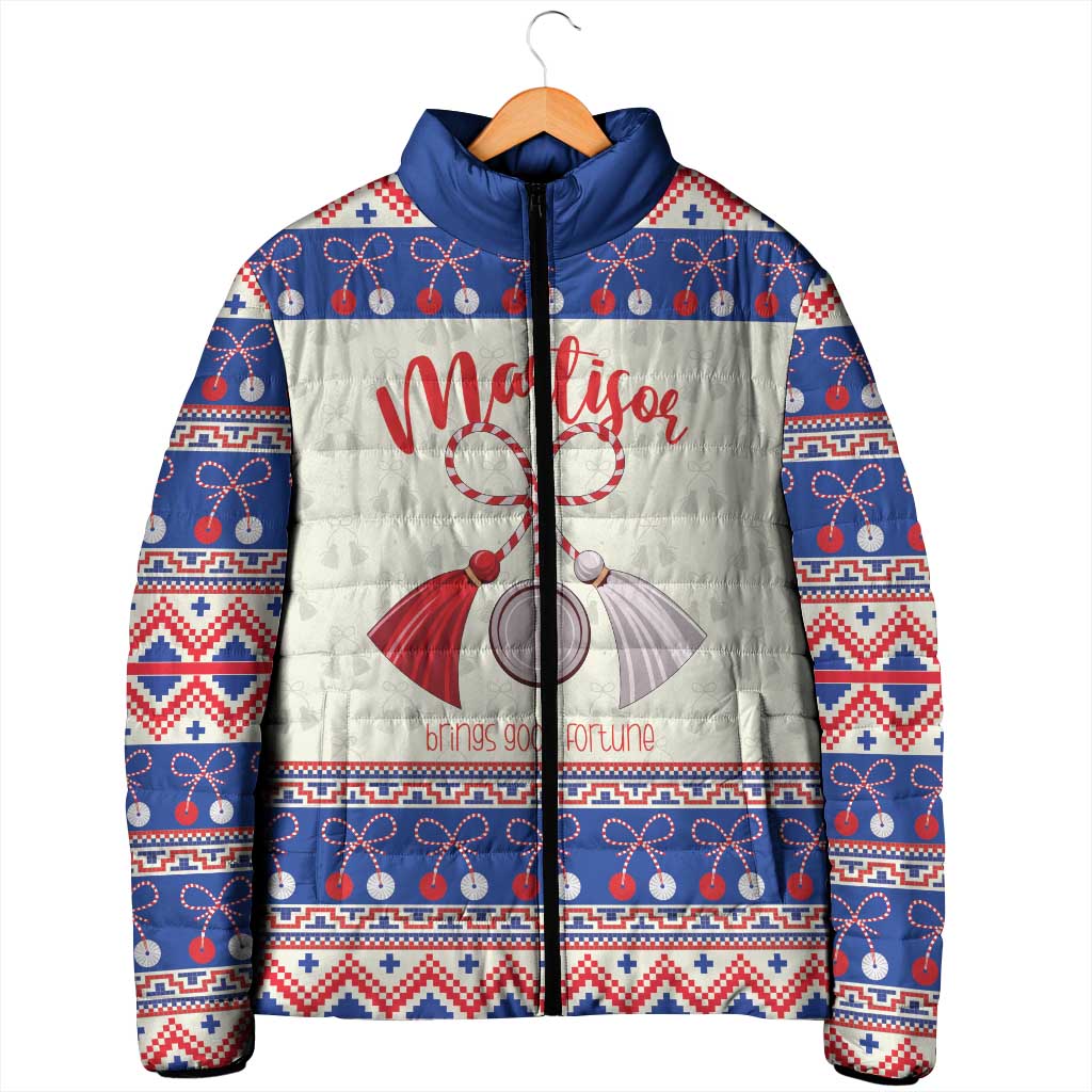 Personalized Moldova Christmas Padded Jacket Martisor Moldova Traditional - Wonder Print Shop