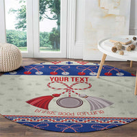 Personalized Moldova Christmas Round Carpet Martisor Moldova Traditional - Wonder Print Shop