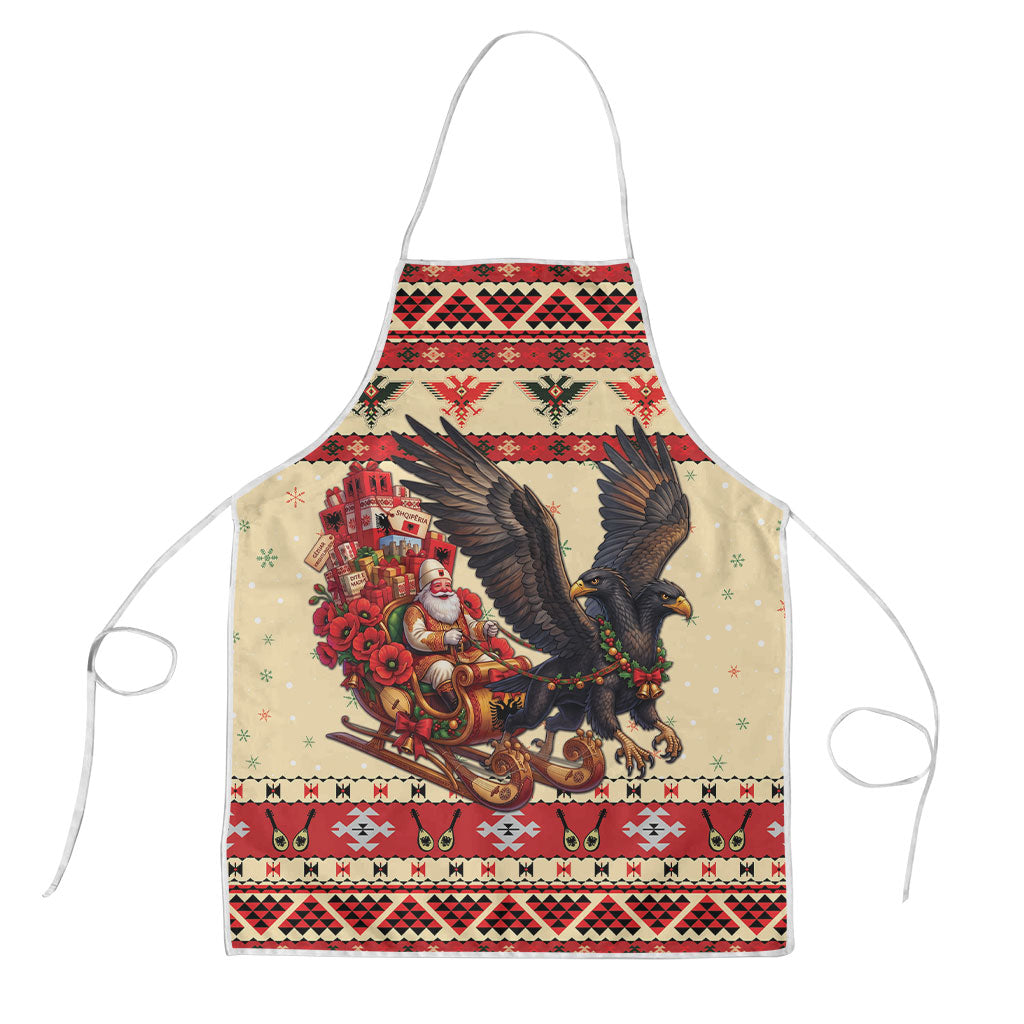 Albania Christmas Apron Double Headed Eagle Santa Sleigh