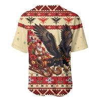 Albania Christmas Baseball Jersey Double Headed Eagle Santa Sleigh