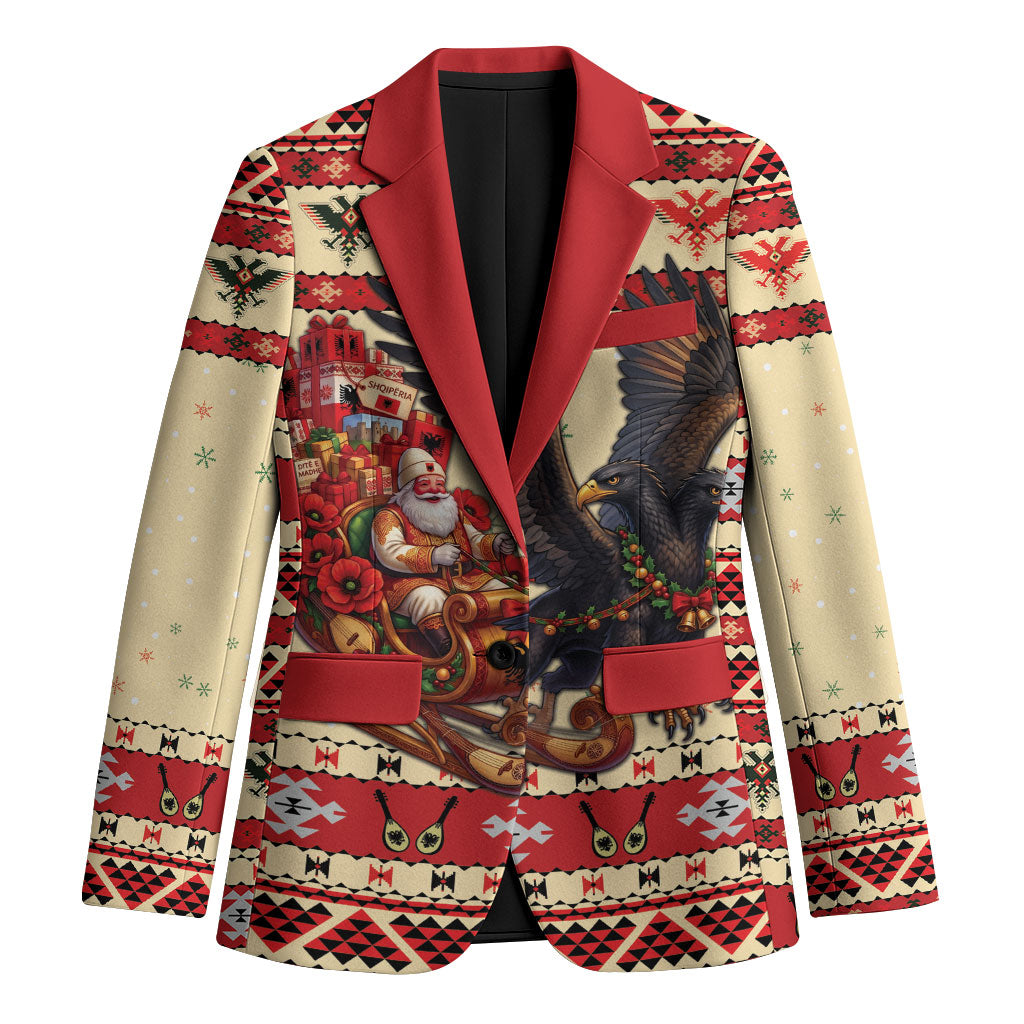 Albania Christmas Blazer Double Headed Eagle Santa Sleigh