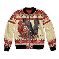 Albania Christmas Bomber Jacket Double Headed Eagle Santa Sleigh