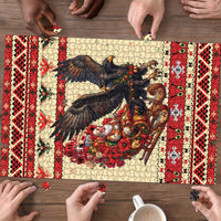 Albania Christmas Puzzle Double Headed Eagle Santa Sleigh