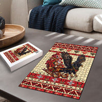 Albania Christmas Puzzle Double Headed Eagle Santa Sleigh