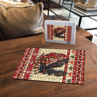Albania Christmas Puzzle Double Headed Eagle Santa Sleigh