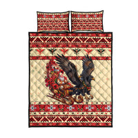 Albania Christmas Quilt Bed Set Double Headed Eagle Santa Sleigh