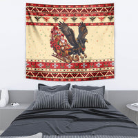 Albania Christmas Tapestry Double Headed Eagle Santa Sleigh
