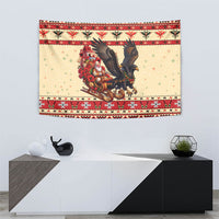 Albania Christmas Tapestry Double Headed Eagle Santa Sleigh