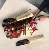 Albania Christmas Umbrella Double Headed Eagle Santa Sleigh