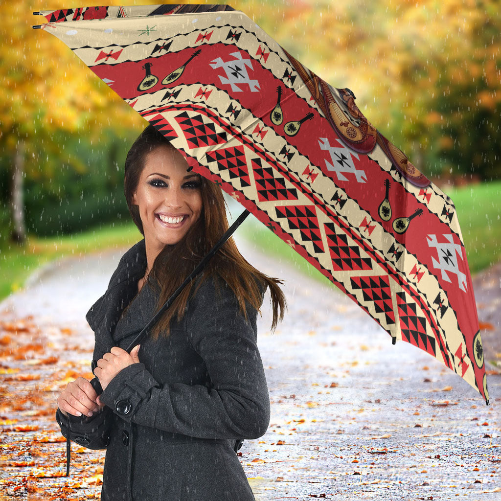Albania Christmas Umbrella Double Headed Eagle Santa Sleigh