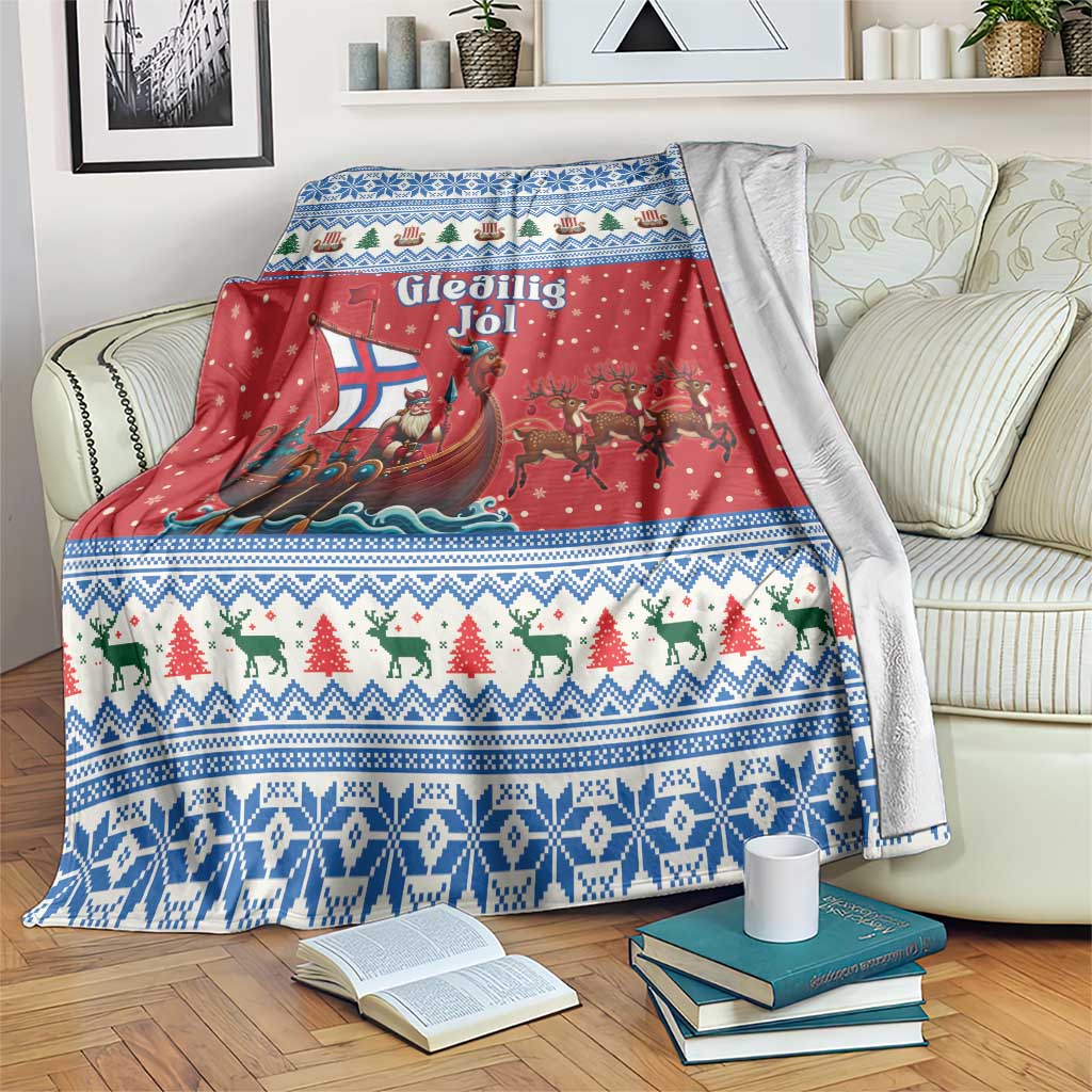 Faroe Islands Viking Santa Christmas Blanket Funny Reindeer Norse Xmas - Wonder Print Shop