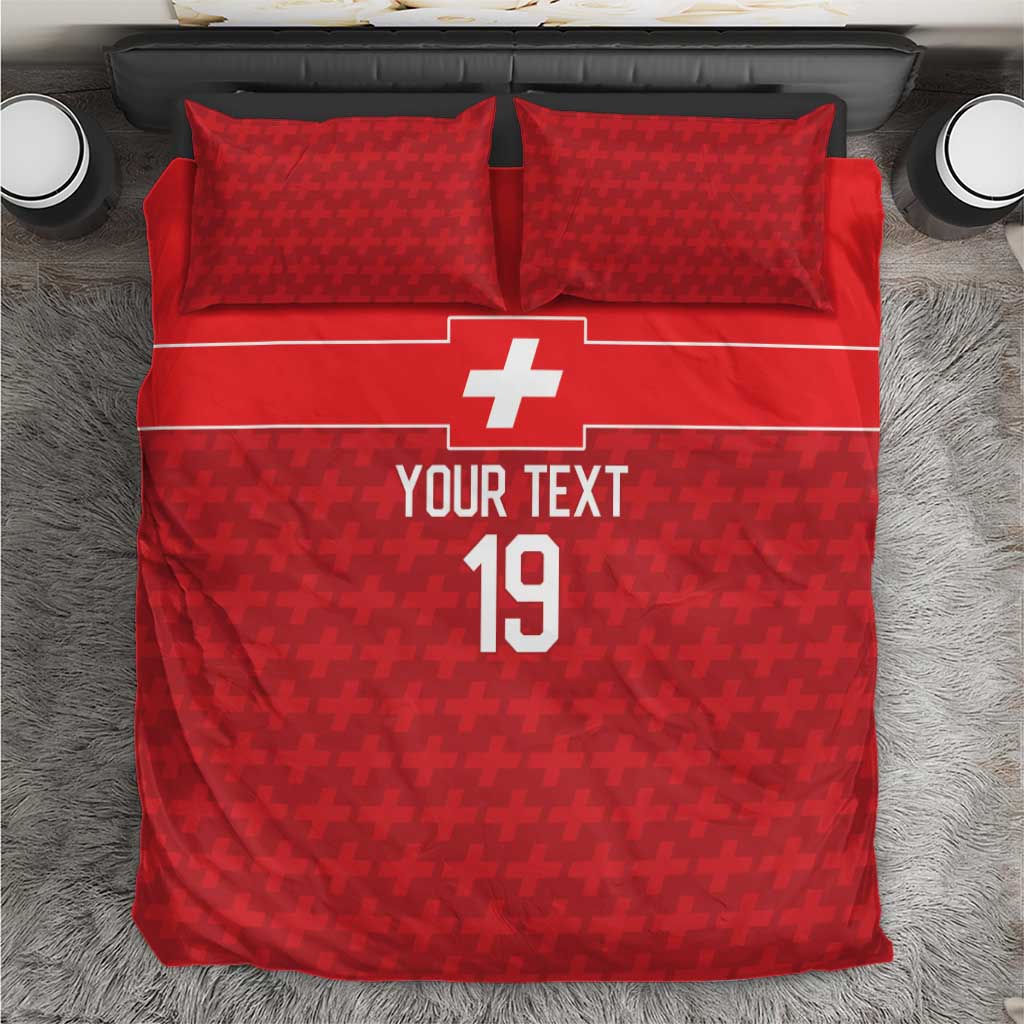 Custom World Football 2026 Switzerland Bedding Set Schweiz Hopp Schwiiz - Wonder Print Shop