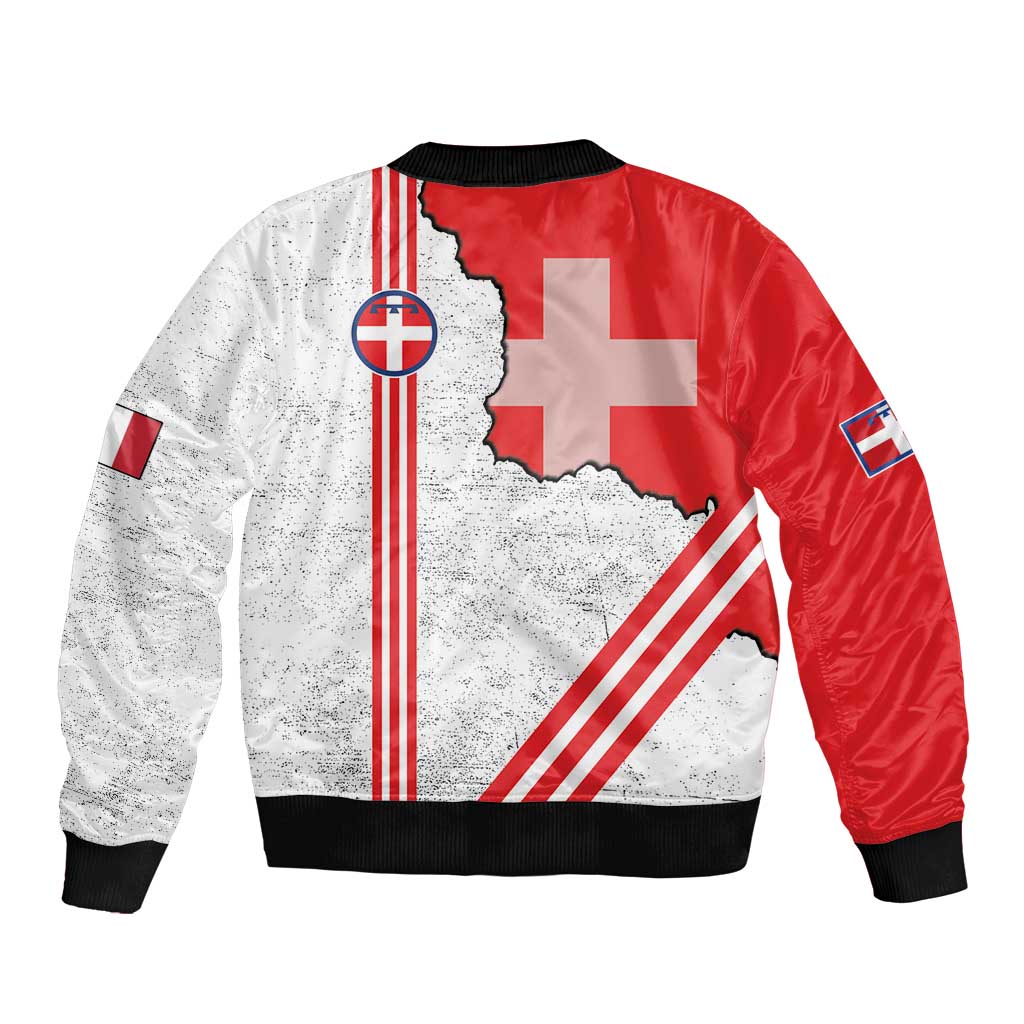 Italy Piedmont Bomber Jacket Map With Flag Style - Wonder Print Shop