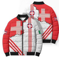 Italy Piedmont Bomber Puffer Jacket Map With Flag Style - Wonder Print Shop