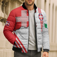 Italy Piedmont Bomber Puffer Jacket Map With Flag Style - Wonder Print Shop