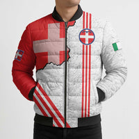 Italy Piedmont Bomber Puffer Jacket Map With Flag Style - Wonder Print Shop