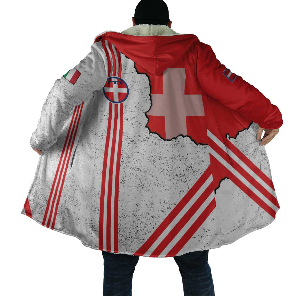 Italy Piedmont Cloak Map With Flag Style - Wonder Print Shop