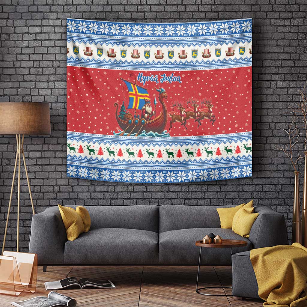 Aland Viking Santa Christmas Tapestry Funny Reindeer Norse Xmas - Wonder Print Shop