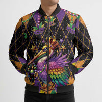 Pelican Mardi Gras Carnival Bomber Puffer Jacket Fat Tuesday - Wonder Print Shop