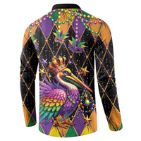 Pelican Mardi Gras Carnival Button Sweatshirt Fat Tuesday - Wonder Print Shop