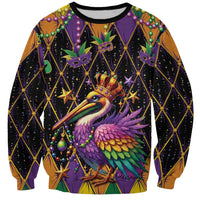 Pelican Mardi Gras Carnival Sweatshirt Fat Tuesday - Wonder Print Shop