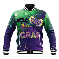 Mardi Gras Masquerade Mask Baseball Jacket NOLA Vibe - Wonder Print Shop