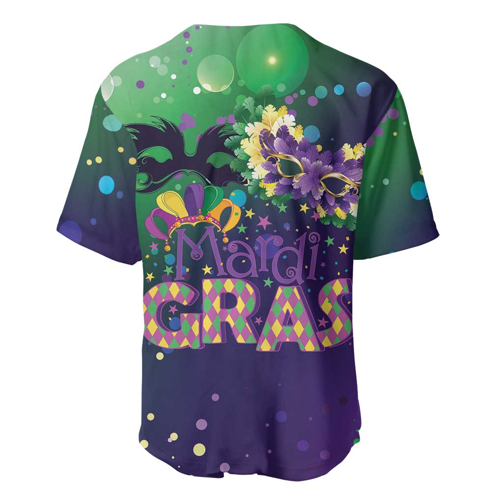 Mardi Gras Masquerade Mask Baseball Jersey NOLA Vibe - Wonder Print Shop