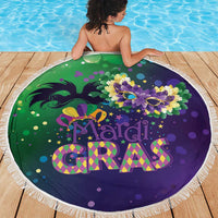 Mardi Gras Masquerade Mask Beach Blanket NOLA Vibe - Wonder Print Shop